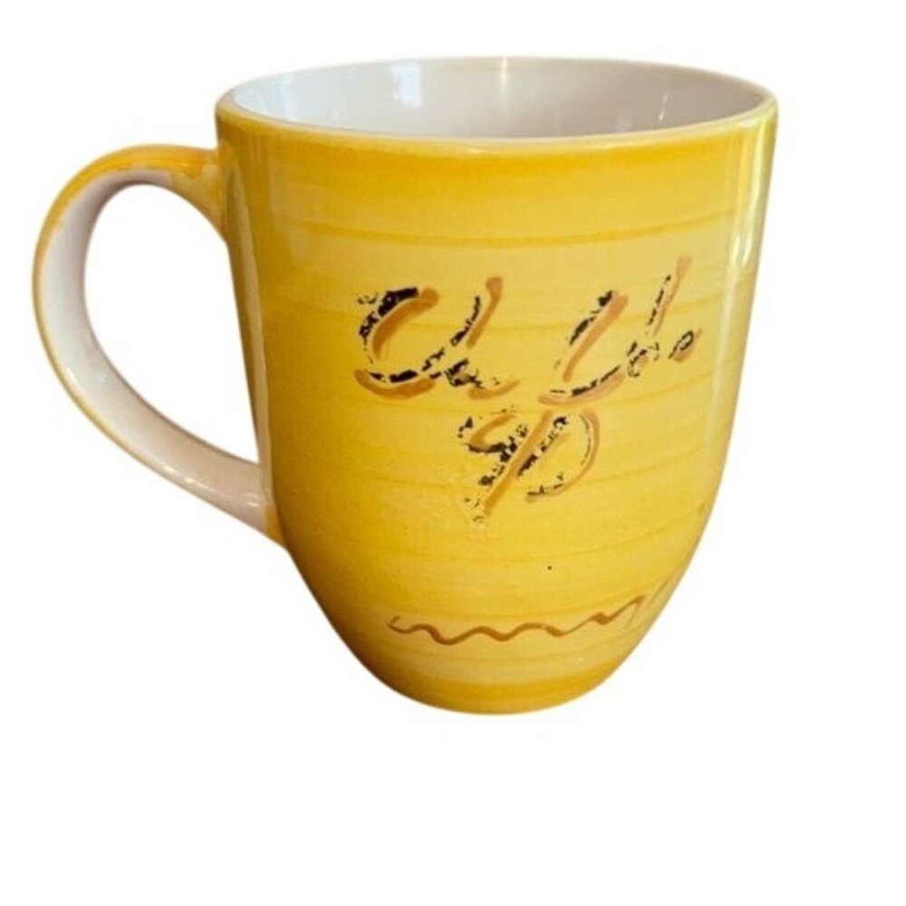 Yellow Swirl Coffee Mug 10 Oz Dishwasher & Microwave Safe